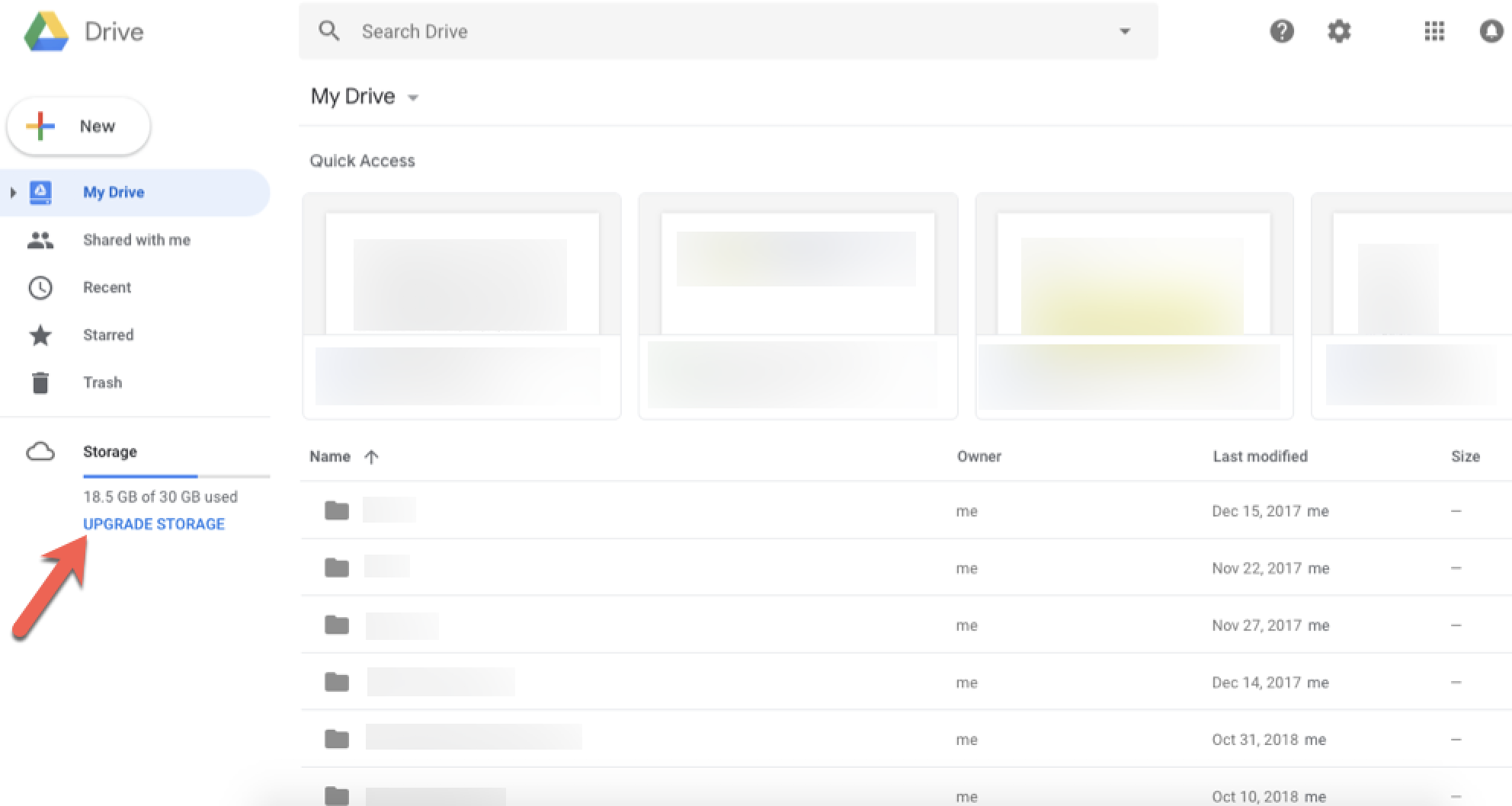 Google Keep storage