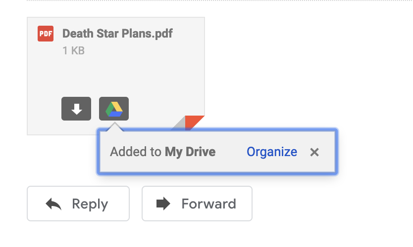 Google Drive popup in Gmail