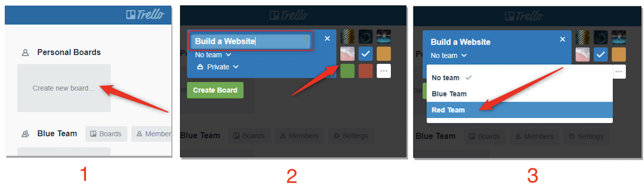 Creating a board on Trello