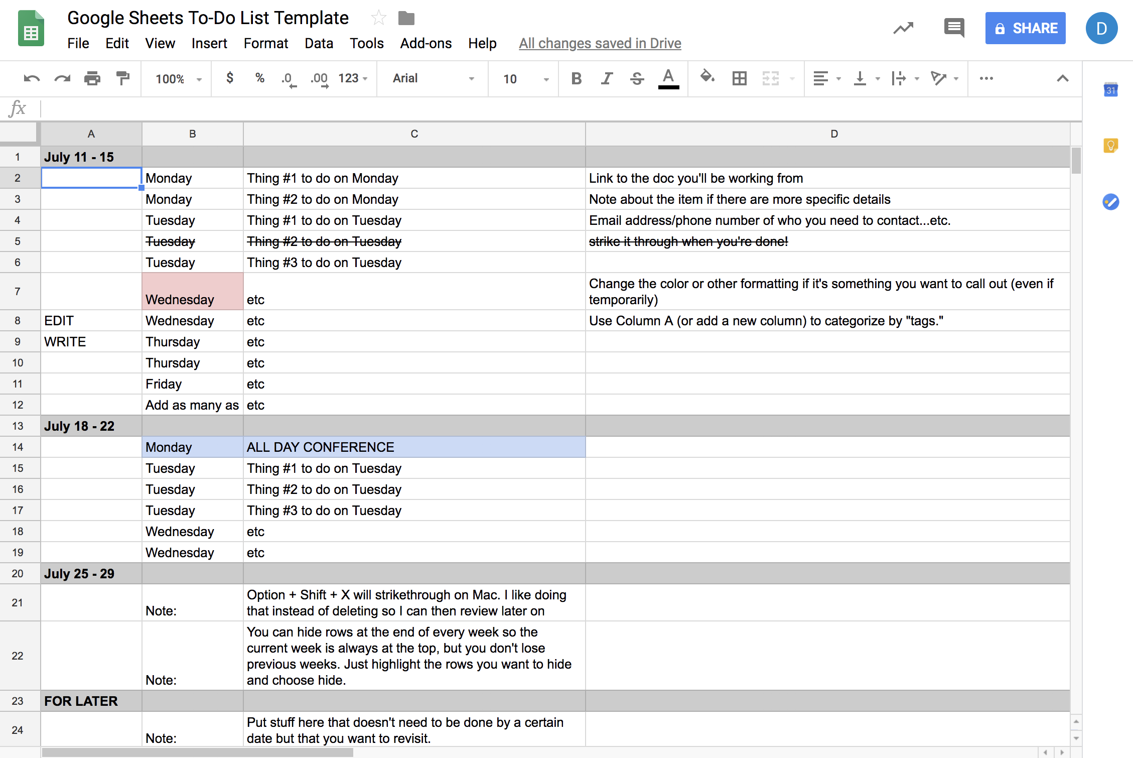 Why Google Sheets Should Be Your ToDo List