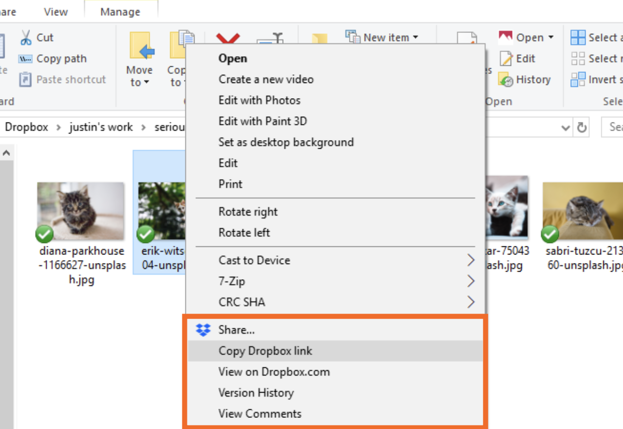 how to send videos through dropbox