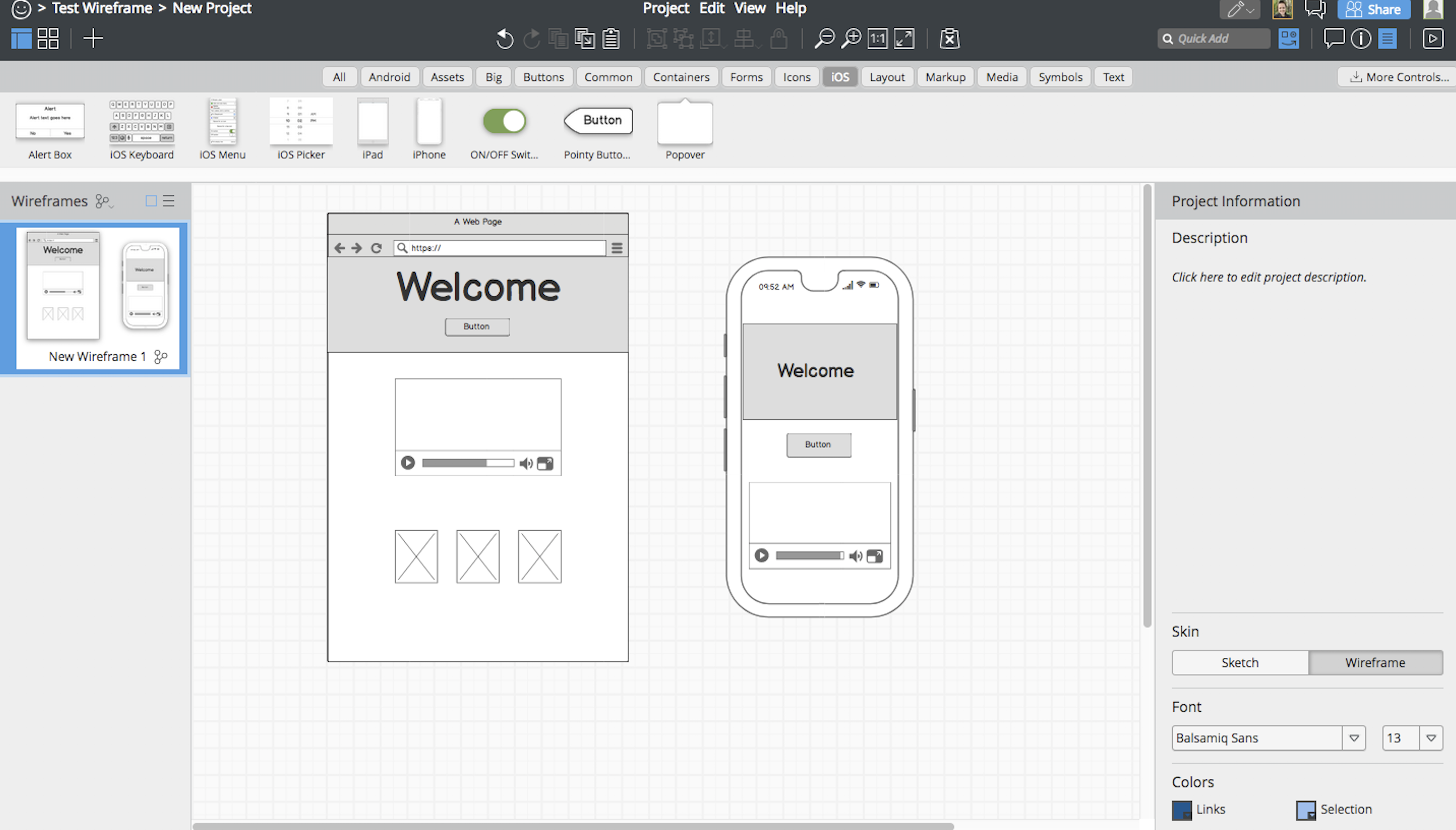 Balsamiq interface