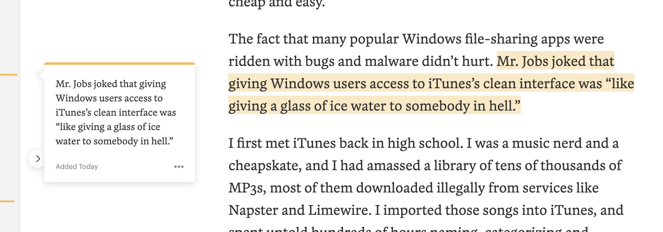 Pocket find highlighted content
