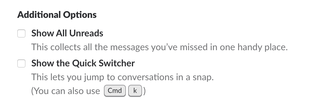 Slack unreads