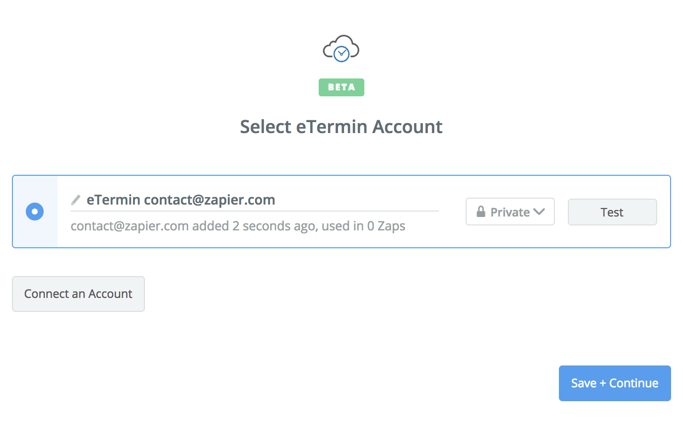 eTermin connection successfull