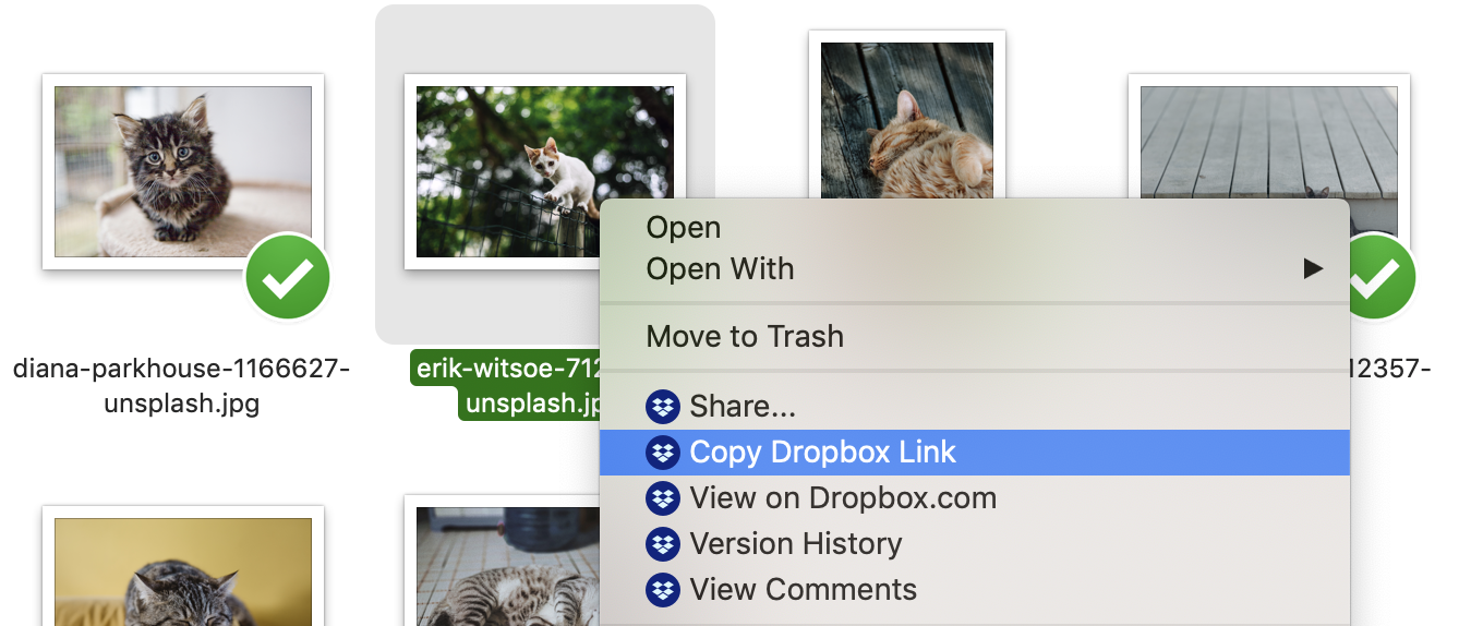 create dropbox link to upload files