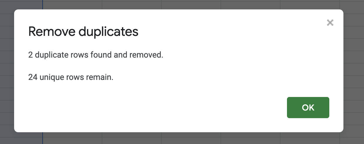 Confirmation message