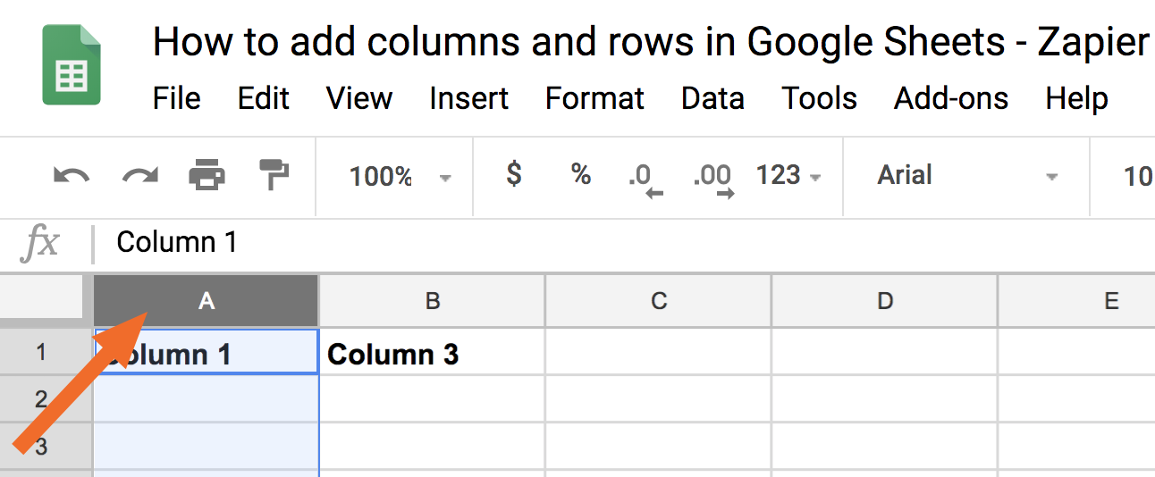 Select entire column