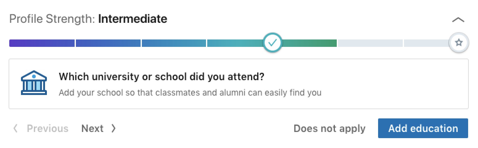 LinkedIn education section