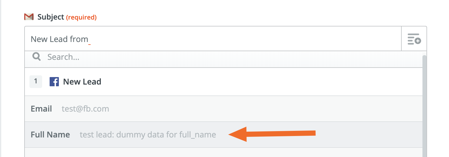 Gmail fields list