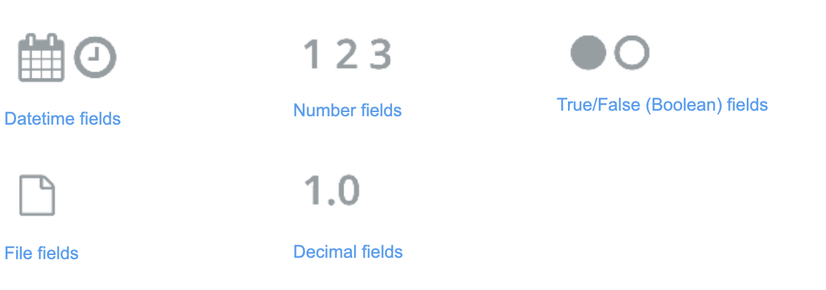 Different icons to identify different field types