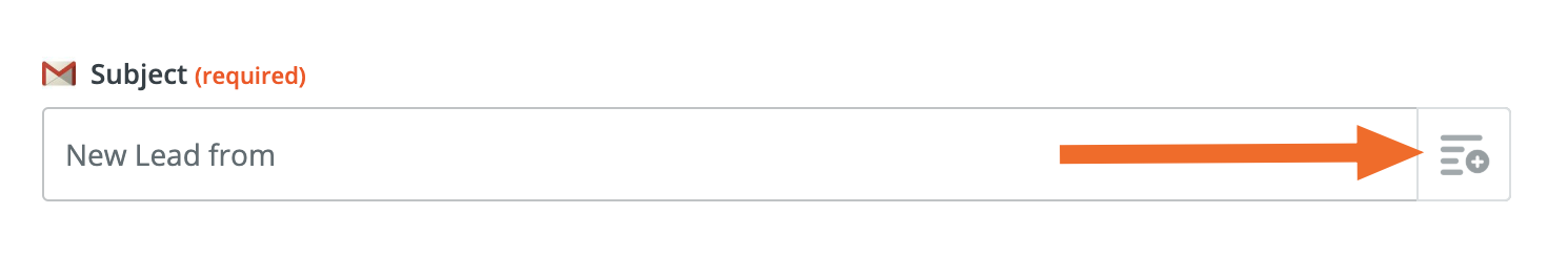 Gmail fields button
