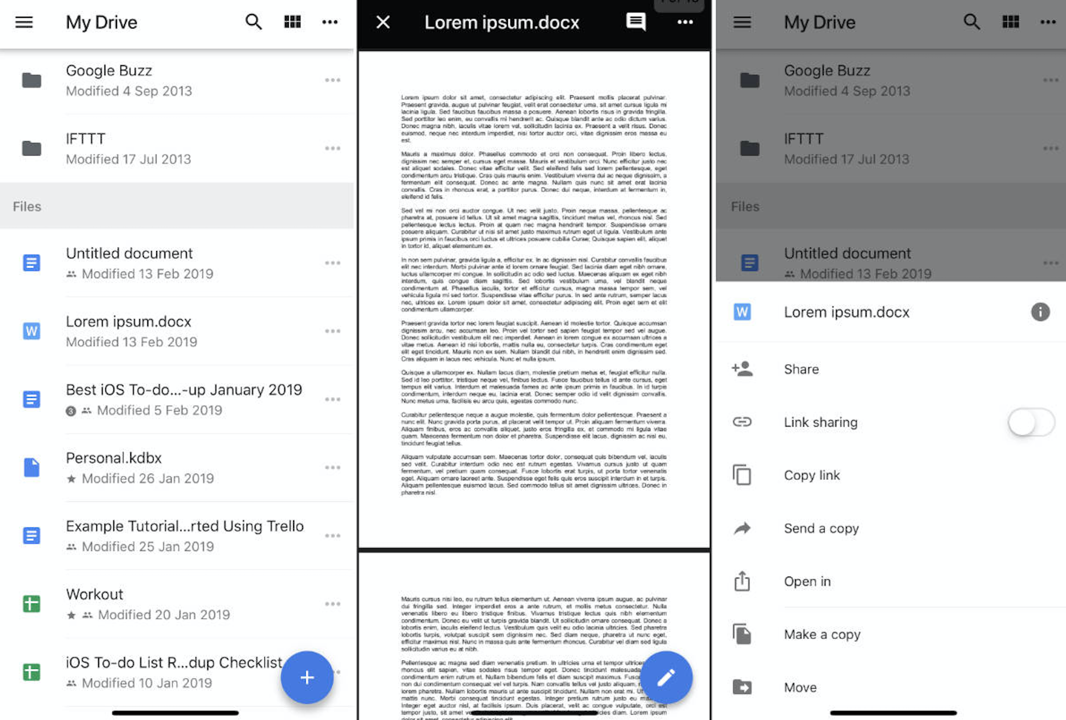 Google Drive on iOS