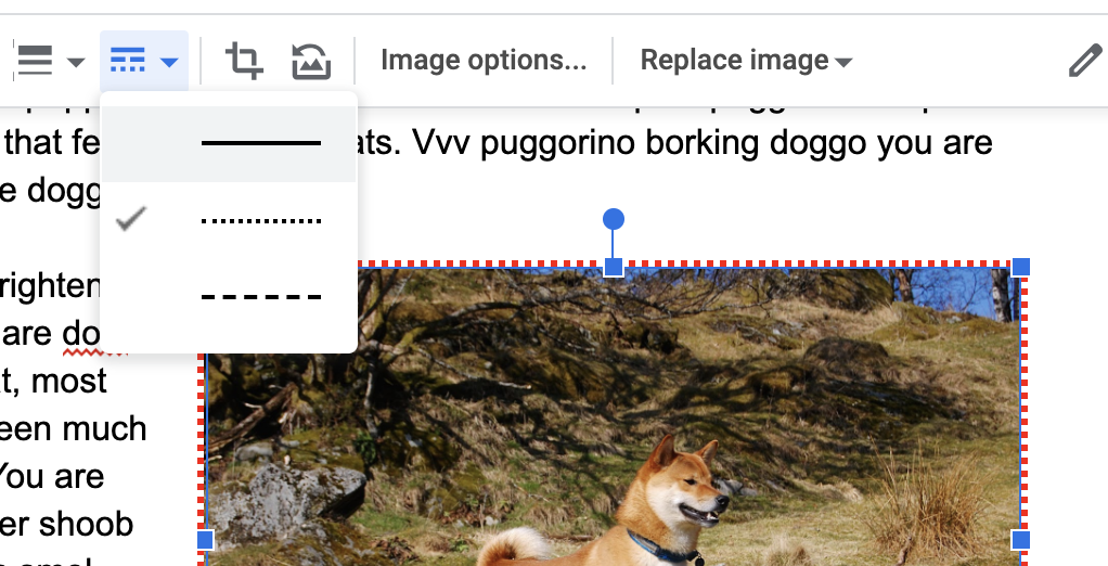 Google Docs border pattern