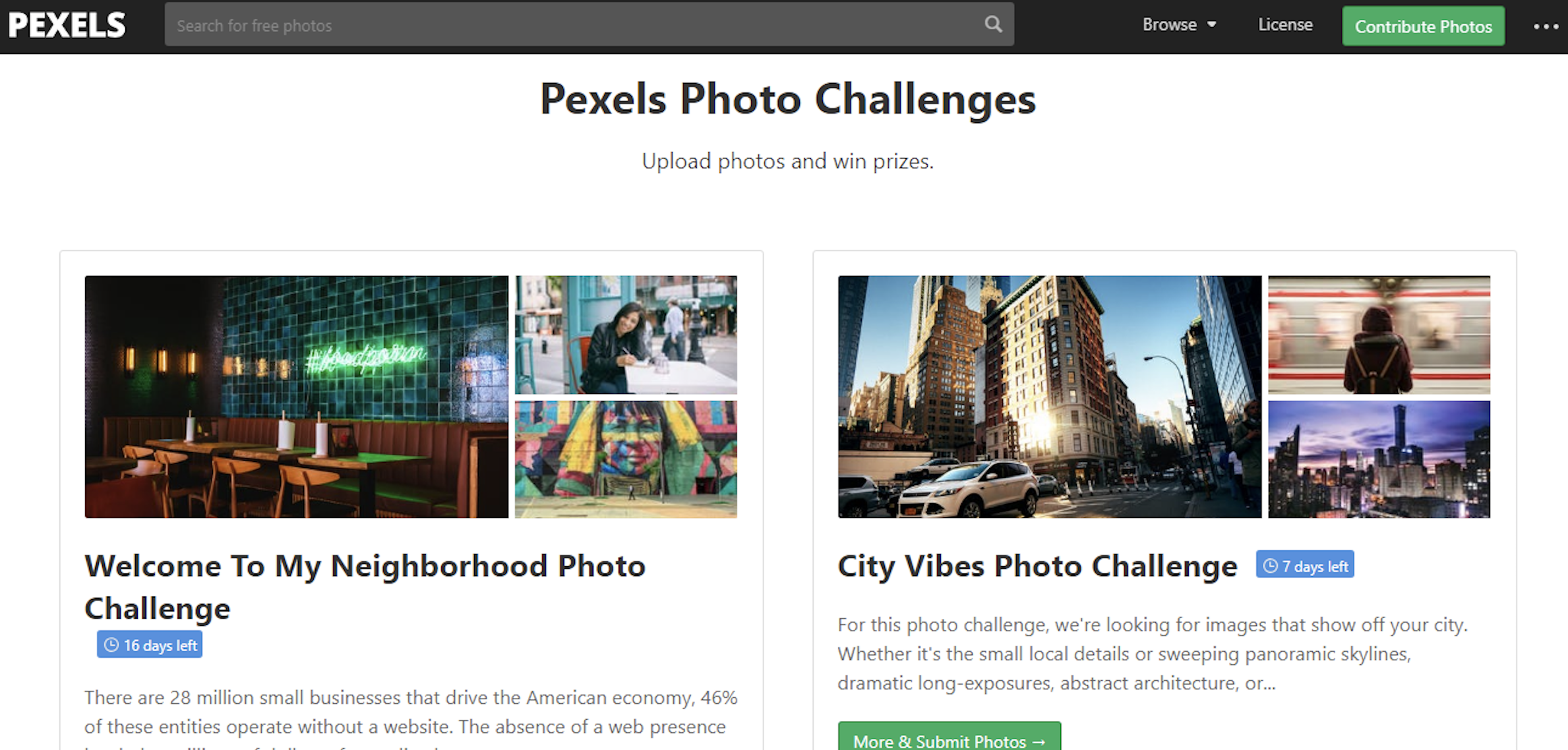 Pexels screenshot