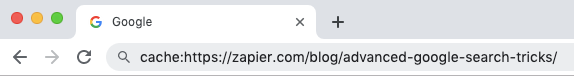 how to use Google's cache search operator