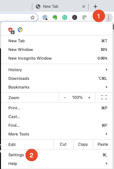 how to create shortcut keys in Chrome step one