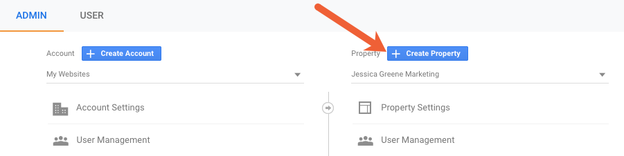 add new property to Google Analytics