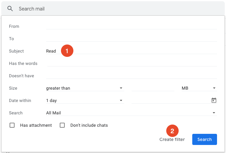 create a filter in Gmail