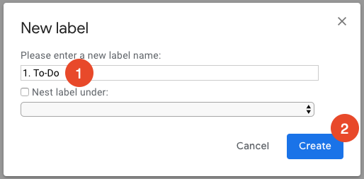 name a new Gmail label