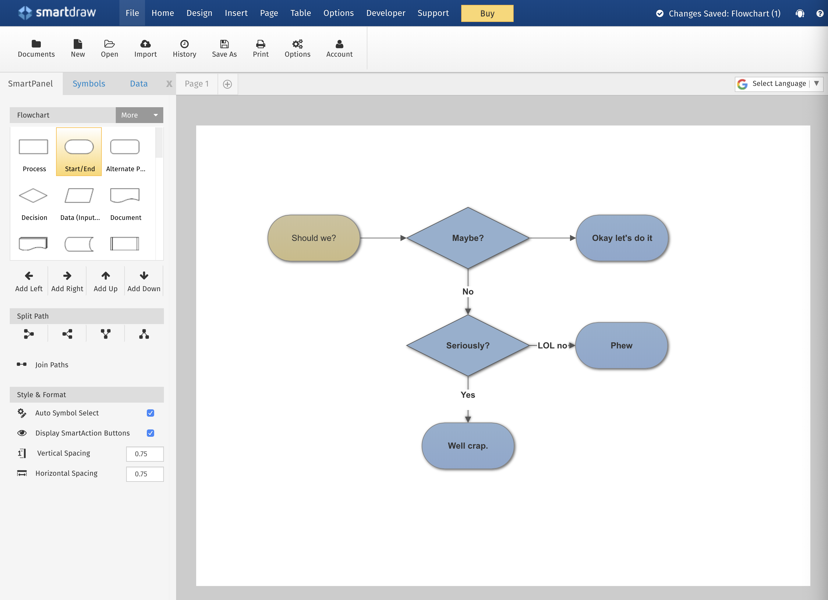 Quick Flow Chart Generator