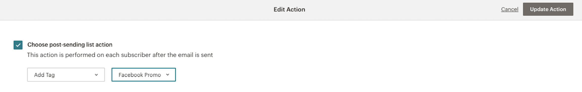Select post-send action