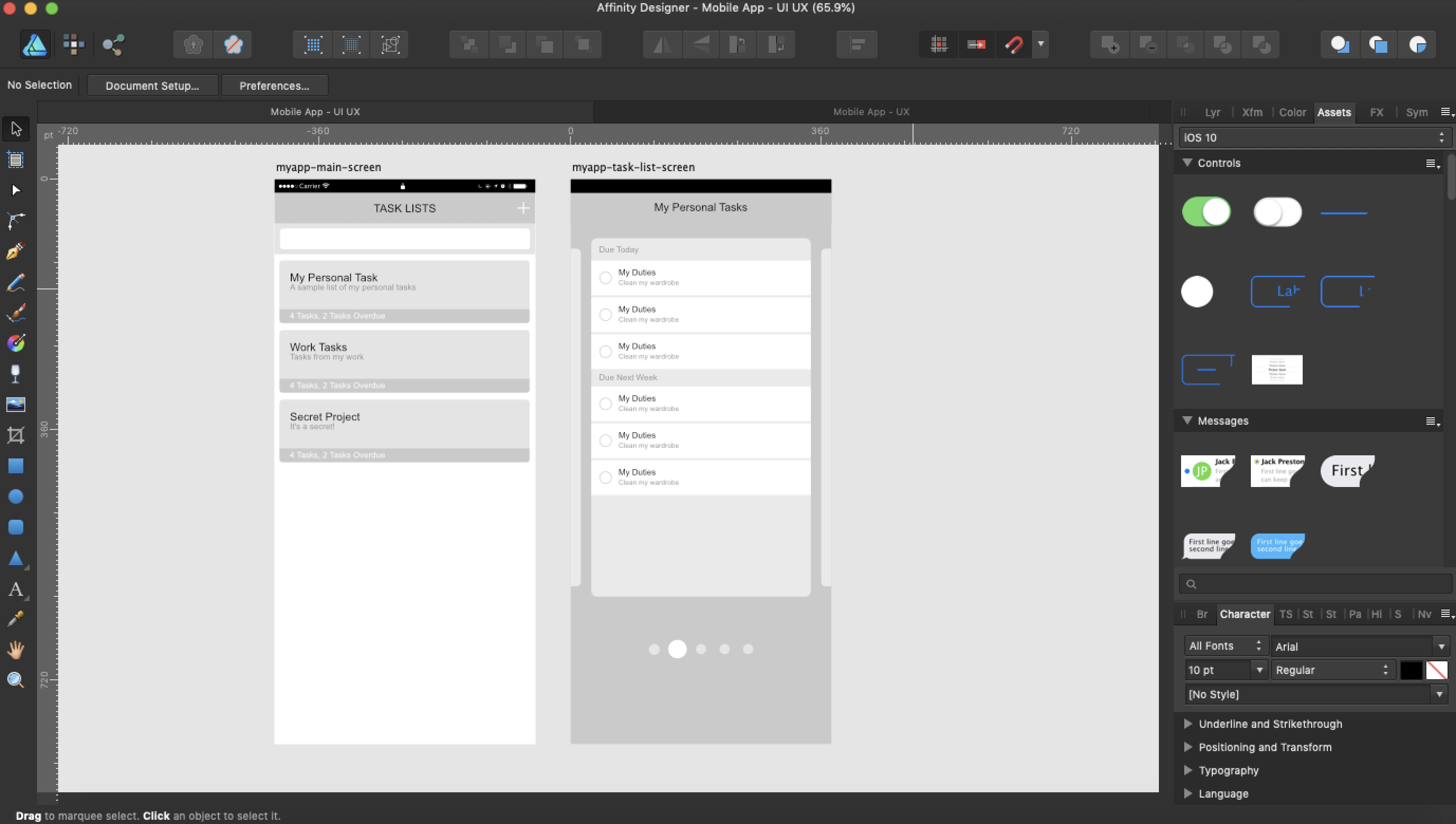 Affinity Designer interface