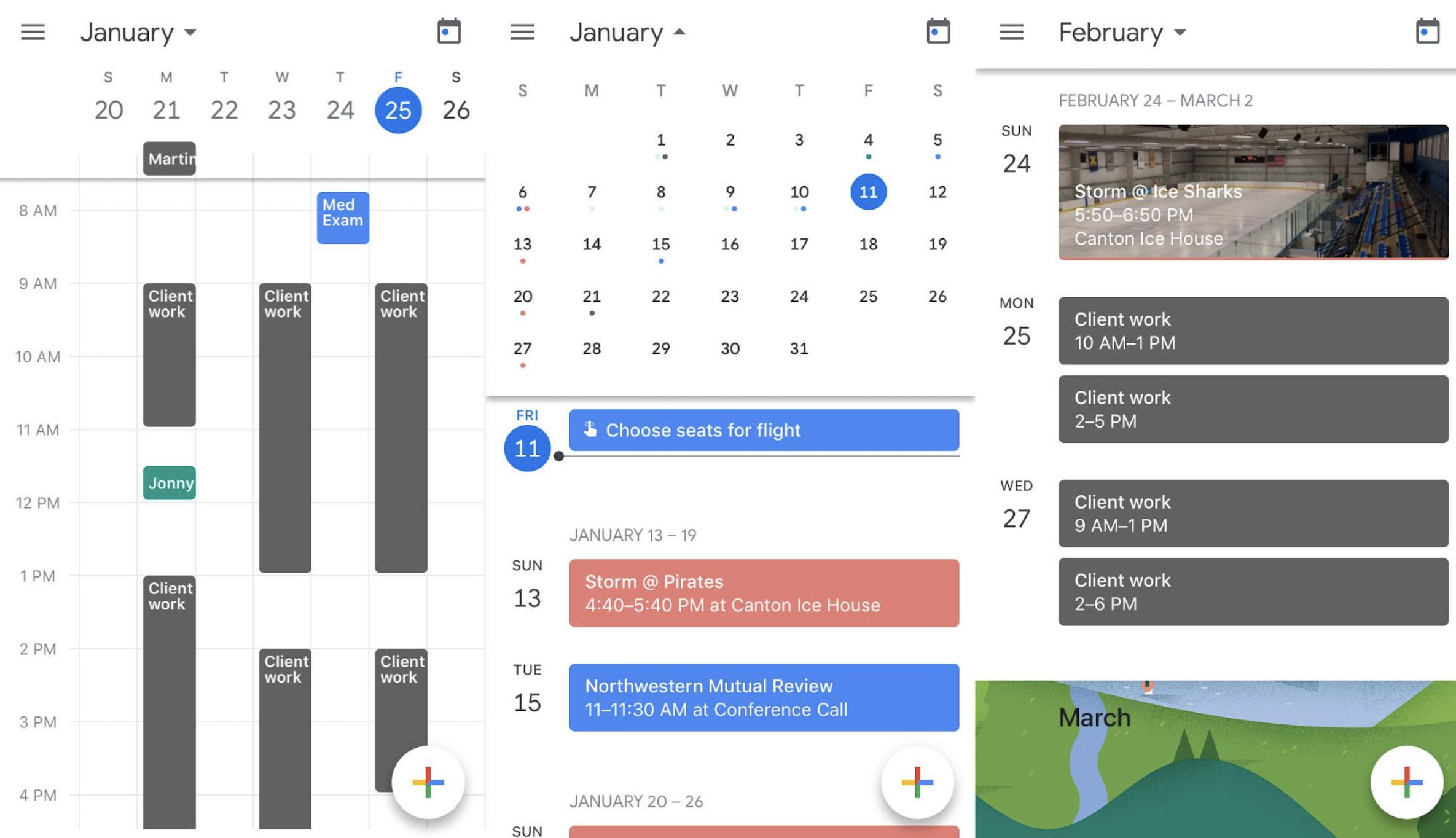 Google Calendar interface