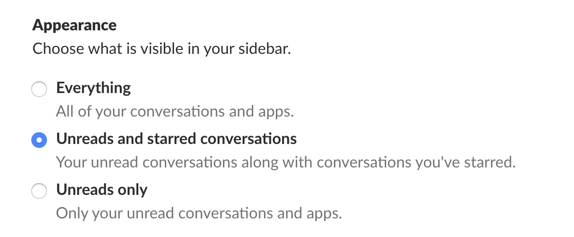 Slack appearance settings