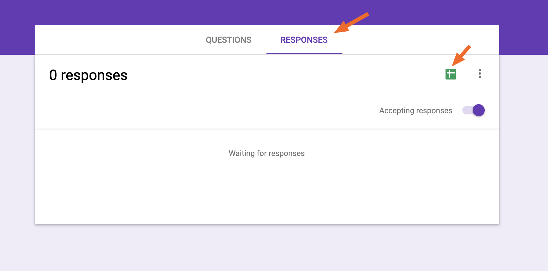 Export to a spreadsheet in Google Forms
