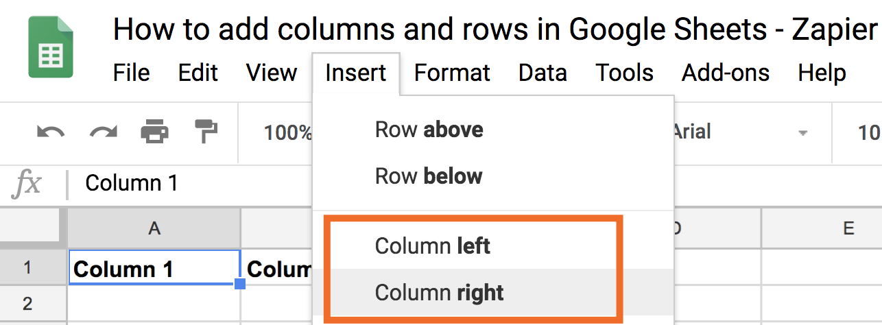 Column left or Column right