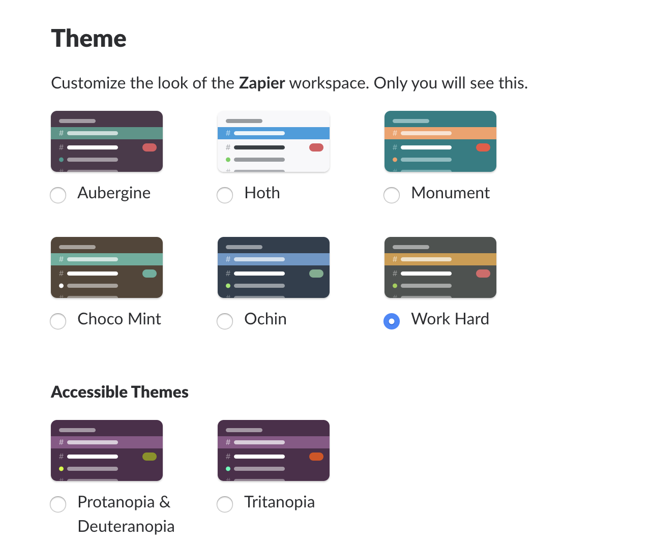 Slack themes