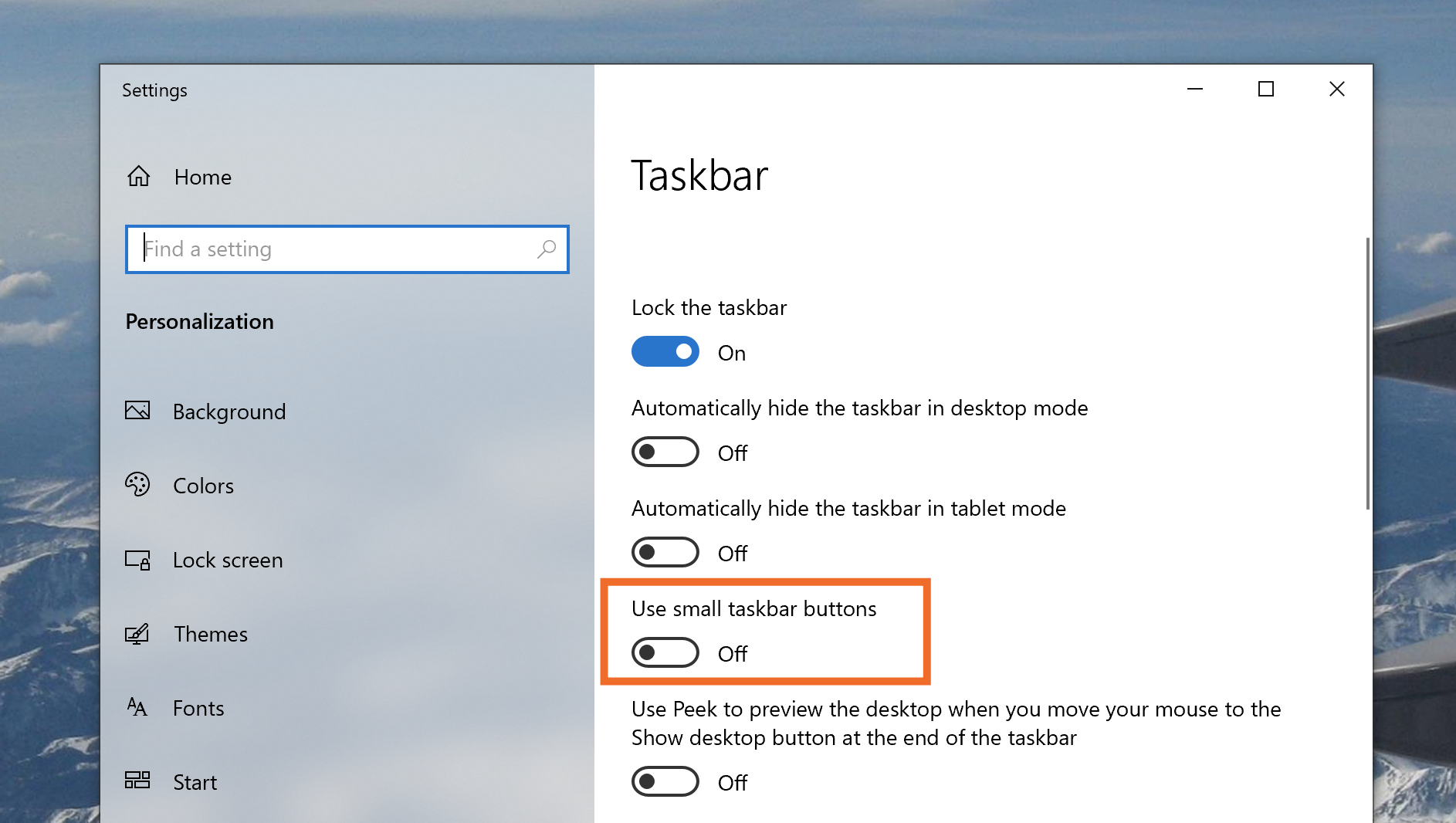 Small taskbar buttons