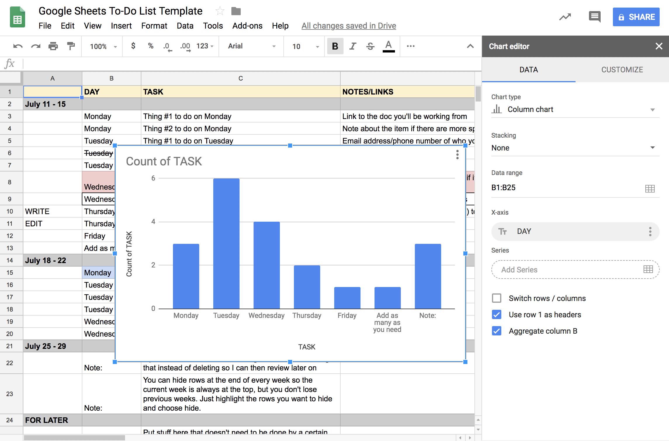 todo google sheets