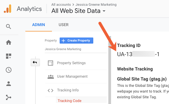 Google Analytics tracking ID