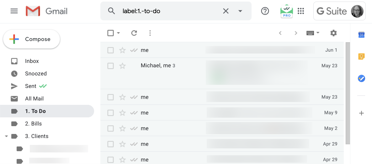 to-do folder in Gmail