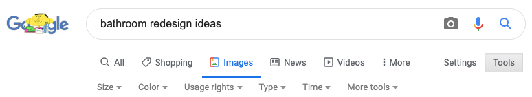 Google Image Search filters