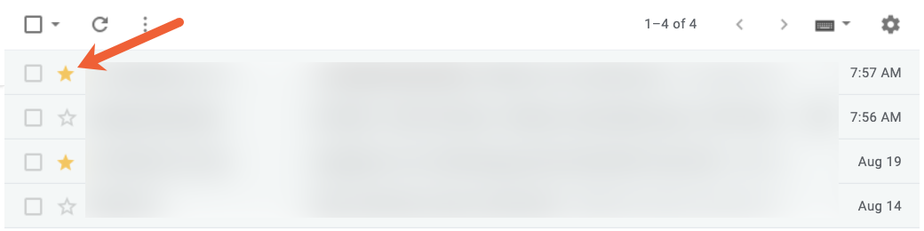 star an email in Gmail