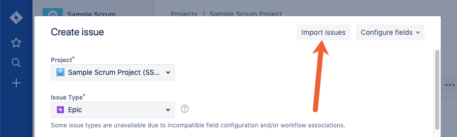 Jira import issues