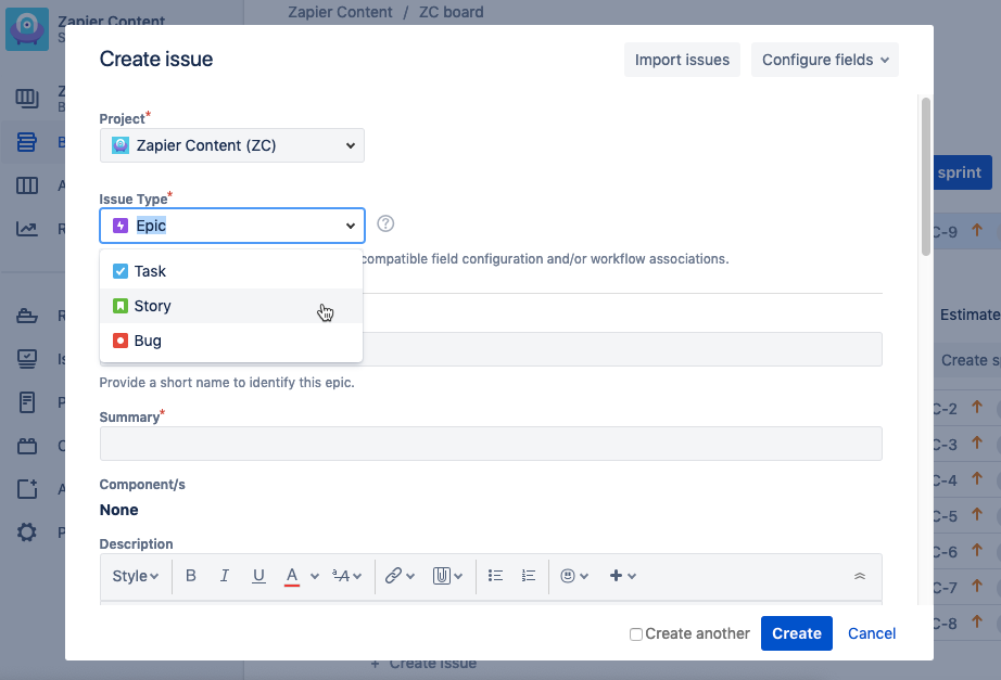 zapier airtable jira