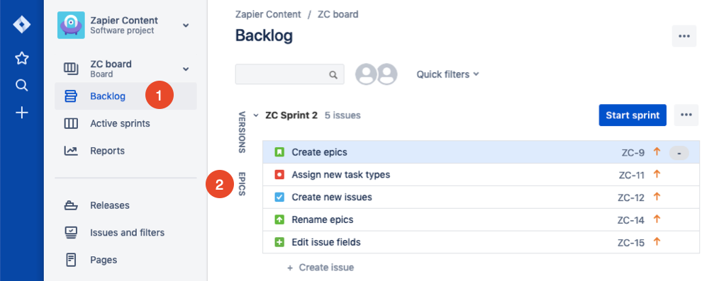 add issues to epics in Jira