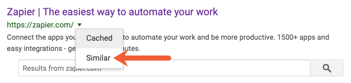 view similar search results in Google Search