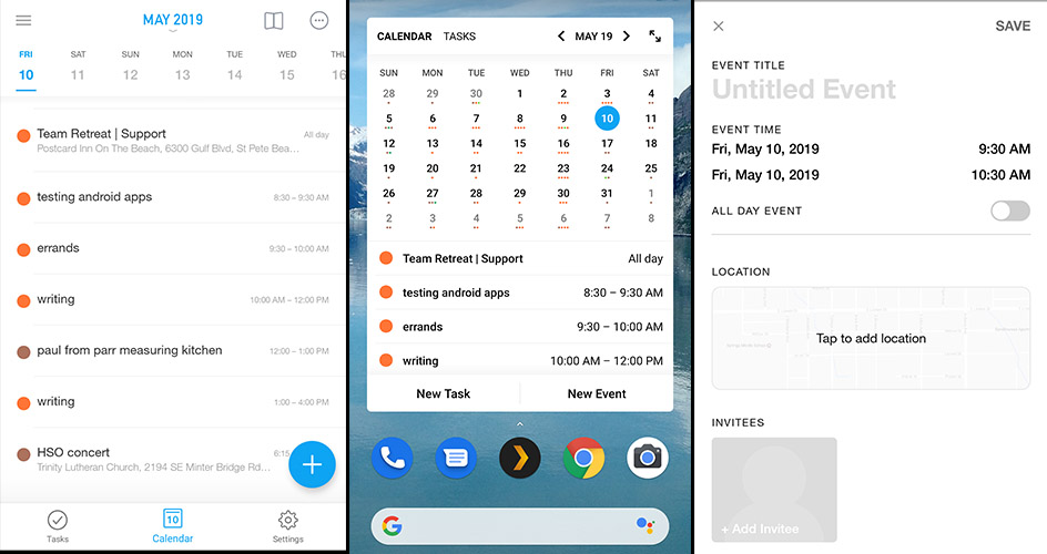 Any.do for Android calendar screenshot