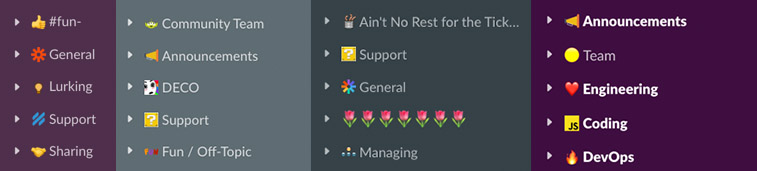 My co-worker's Slack sidebars