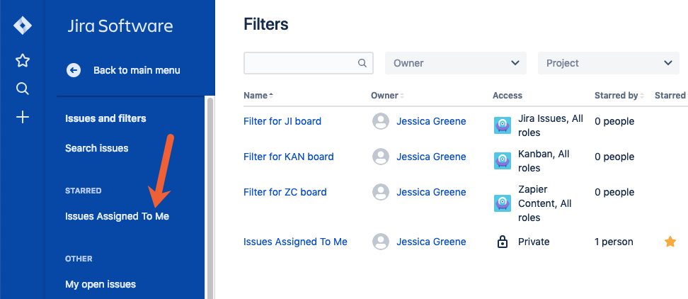 apply Jira filters