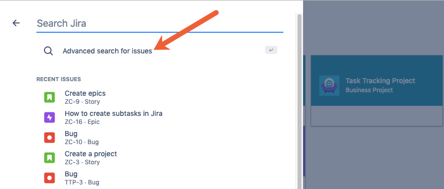 advanced search in Jira